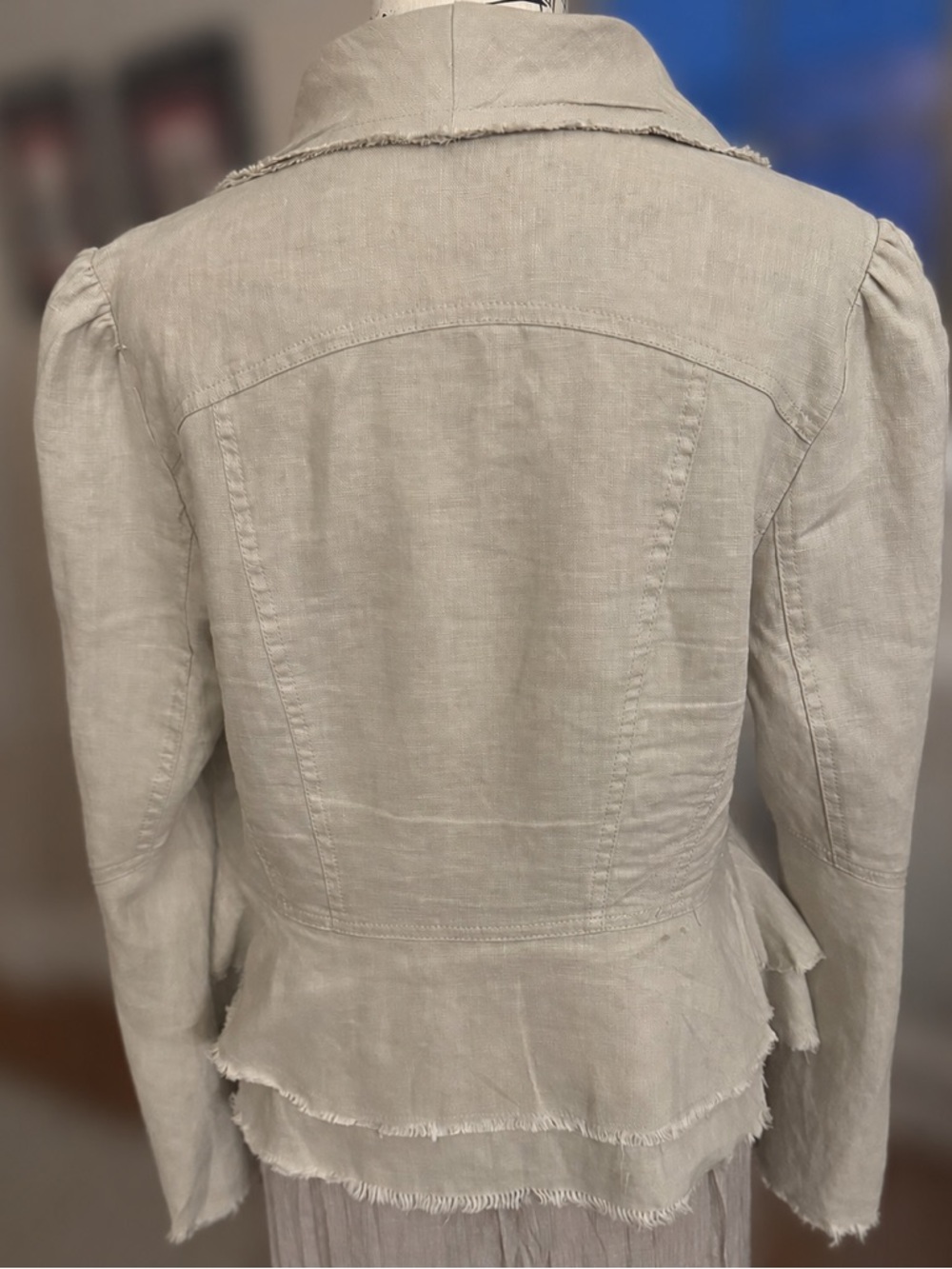 INC International Concepts Cream Draped Open-Front Blazer - Picture 2 of 3